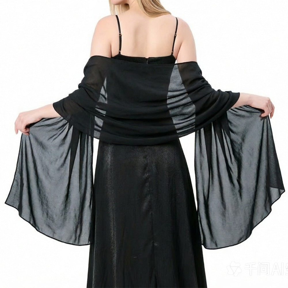 Chiffon Evening Dress Shawl for Weddings Parties 70x170cm