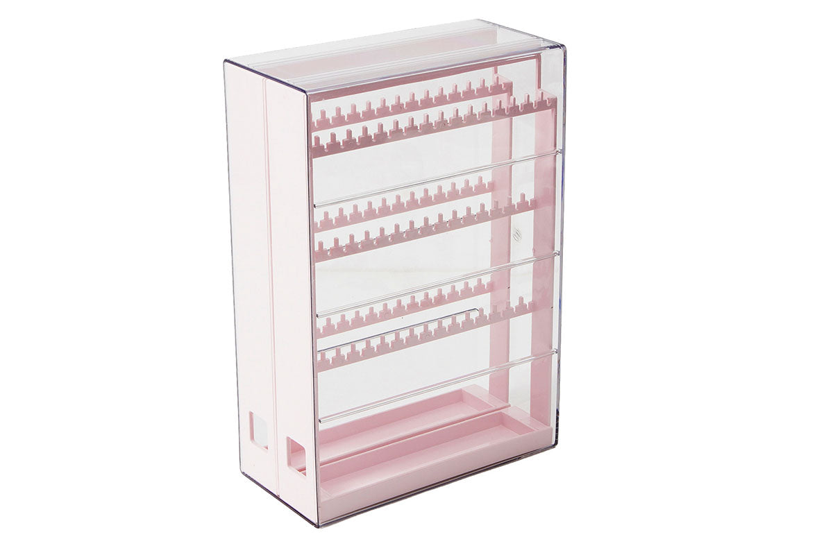 2-Tier Jewelry Organizer with Pull Out Drawer Earring Storage Box Display Case for Earrings Necklace Rings Studs