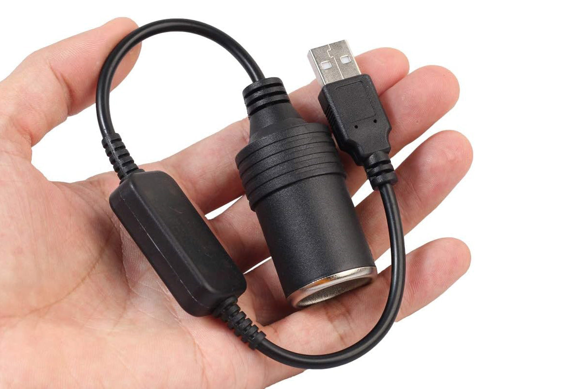 5V to 12V Step-Up Power Cable USB to Car Cigarette Lighter Converter for Dash Cams