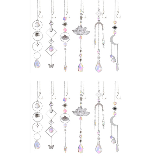 12Pcs Glass Sun Catcher Prism Hanging Kit with Chain