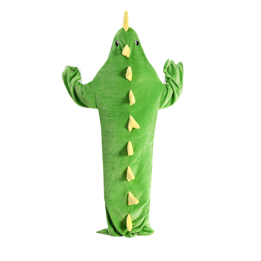Cartoon Dinosaur Adult Wearable Flannel Hoodie Sleep Blanket