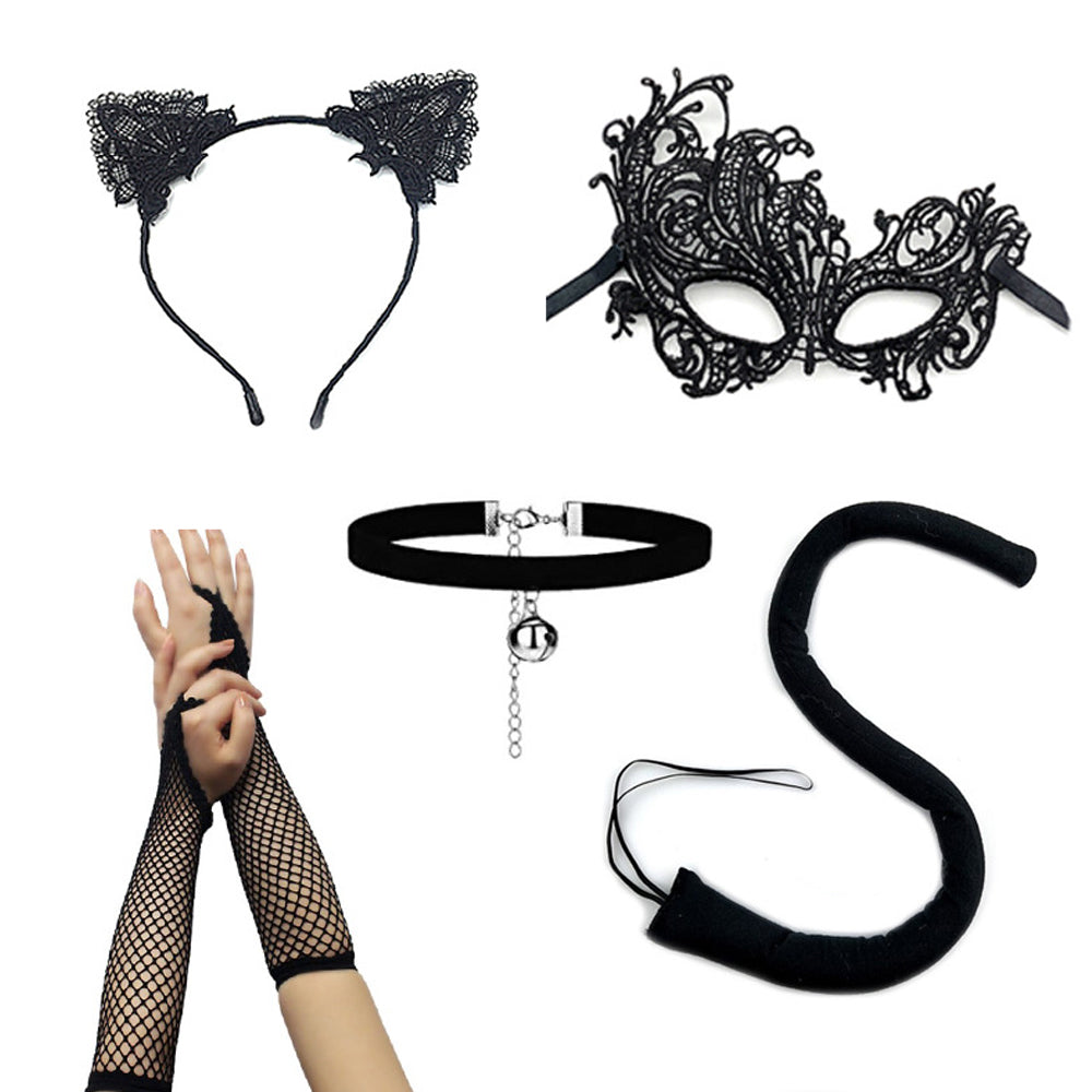 Black Cat Costume Set for Women-Phoenix Pattern