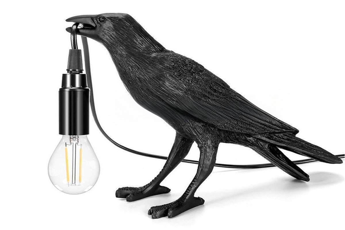 USB Crow Lamp Gothic Lamp Halloween Decor for Bedside Bedroom