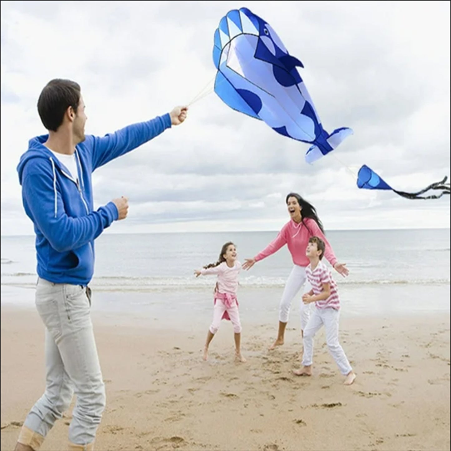 3D Soft Killer Whale Frameless Flying Kite Outdoor Sports Toy