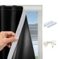 Blackout Curtains No Drill Adhesive Curtains for Bedroom Living Room Office-Black
