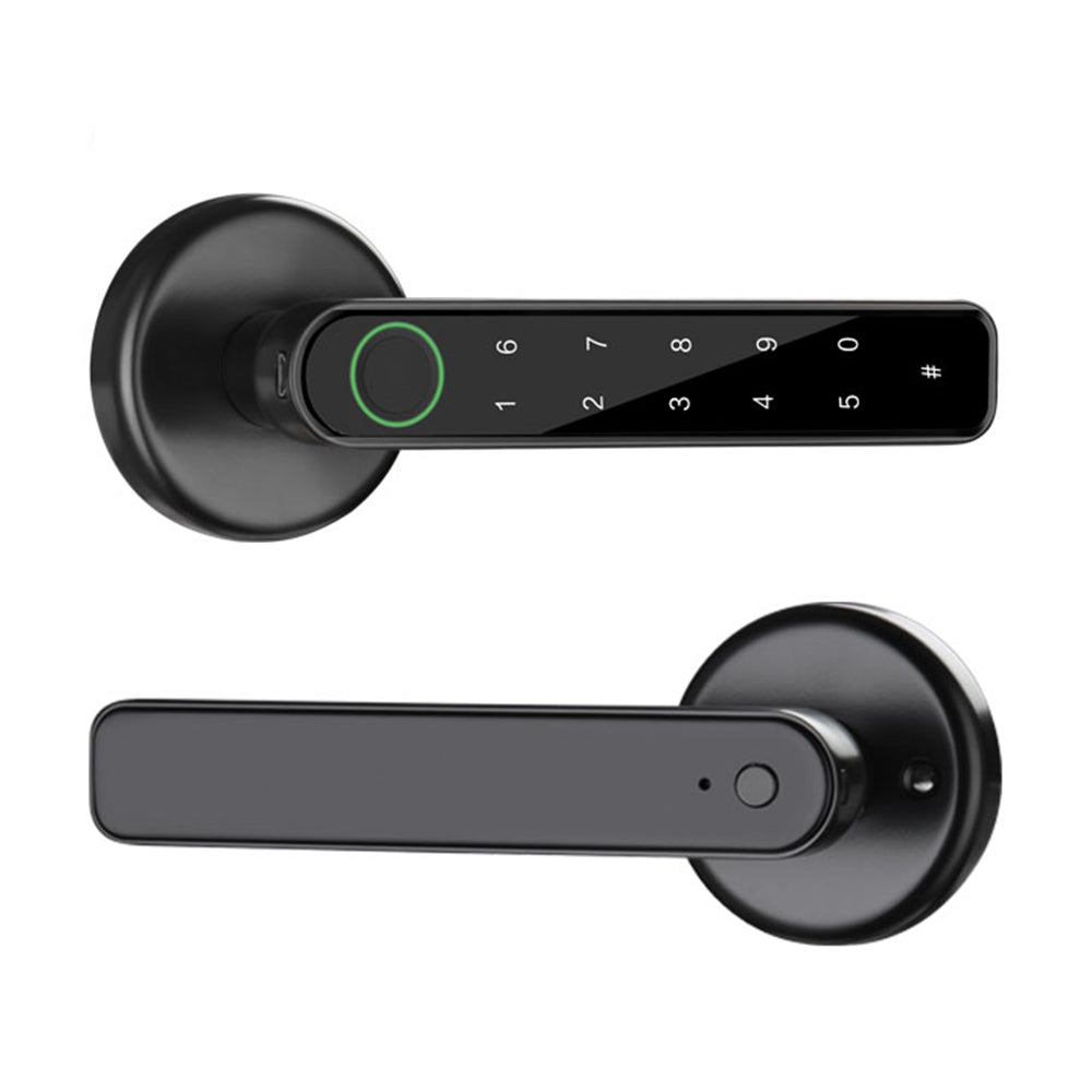 Smart Fingerprint Password Handle Door Lock with Tuya APP