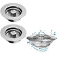 2Pcs Stainless Steel Pop Up Sink Strainer Kitchen Bathroom Waste Plug Filter Drain Stopper