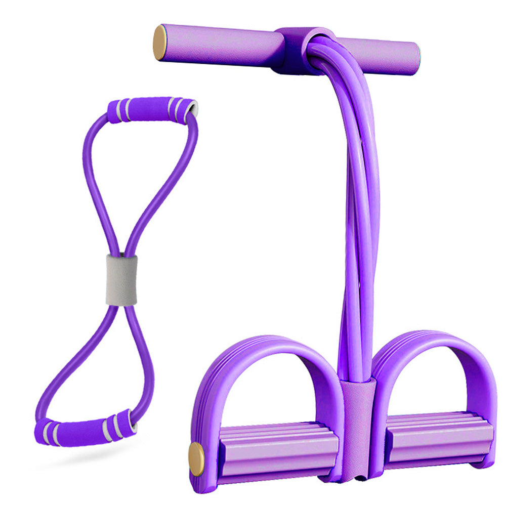 6 Tube Pedal Ankle Puller Fitness Exercise Rope with 8-Shape Resistance Band