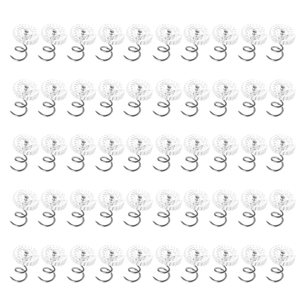 50 Pack Clear Spiral Pins for Bed Skirts Sofa Covers and Upholstery