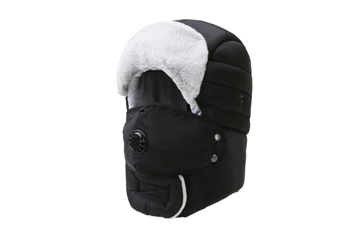 Winter Ski Hat with Detachable Goggles Warm Snow Sports Headwear for Men Women