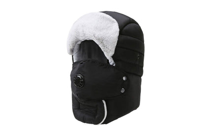 Winter Ski Hat with Detachable Goggles Warm Snow Sports Headwear for Men Women