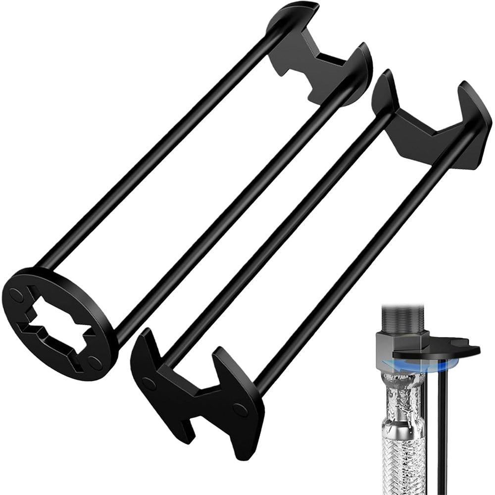 2pcs Basin Wrench Multifunctional Sink Wrench 7 Sizes Four-jaw Hex Spanner