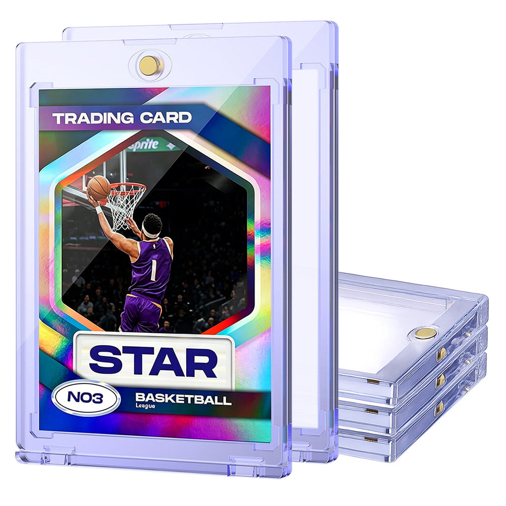 5 PCS Plastic Trading Card Holders Clear Protector Cases for Sports Game Cards