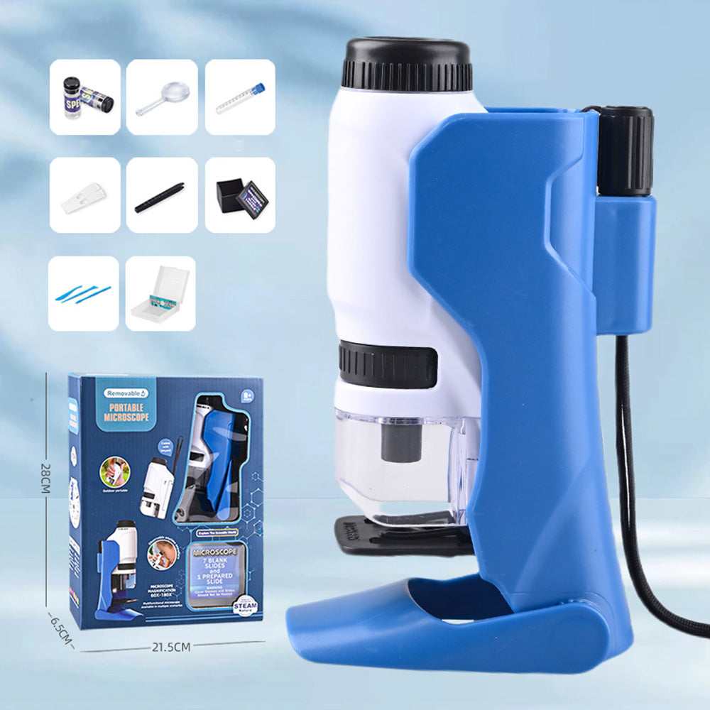 Mini Pocket Microscope Portable Handheld Microscope With Stand Educational Microscope Kit