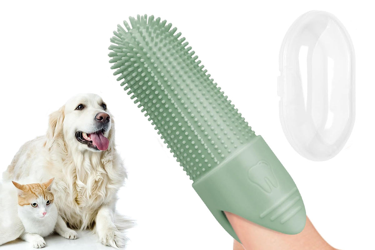 Silicone Pet Finger Toothbrush for Cats Dogs Daily Teeth Cleaning