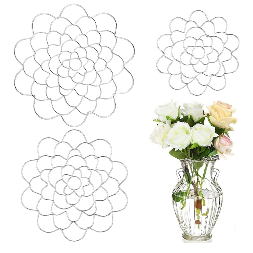 3Pcs 4/5/6 Inch Stainless Steel Reusable Flower Arranger Holder