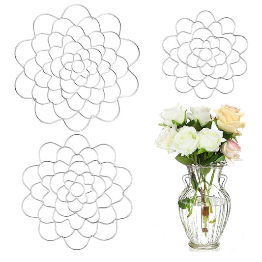 3Pcs 4/5/6 Inch Stainless Steel Reusable Flower Arranger Holder