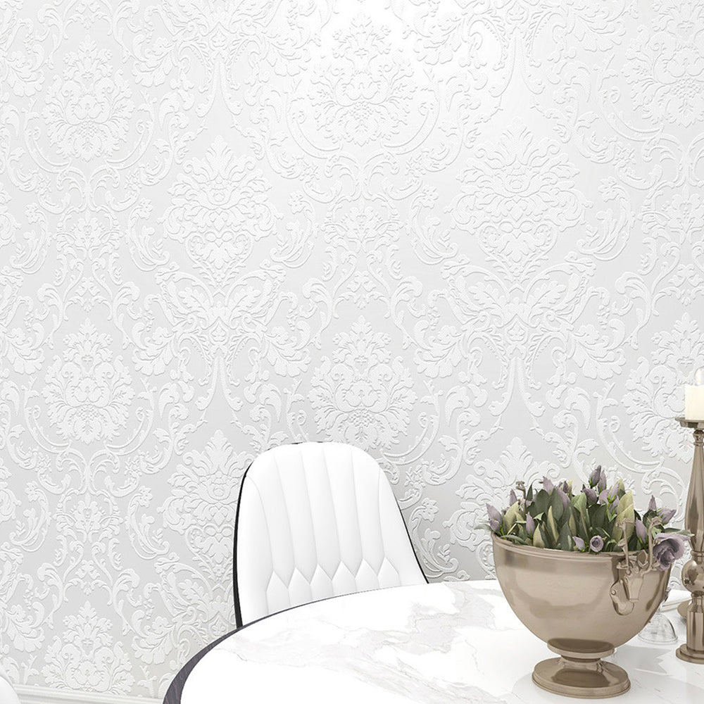 Embossed Floral Wallpaper Non-Woven 3D Wall Paper for Home Decoration