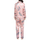 Print Satin Pyjamas Set-Leaves