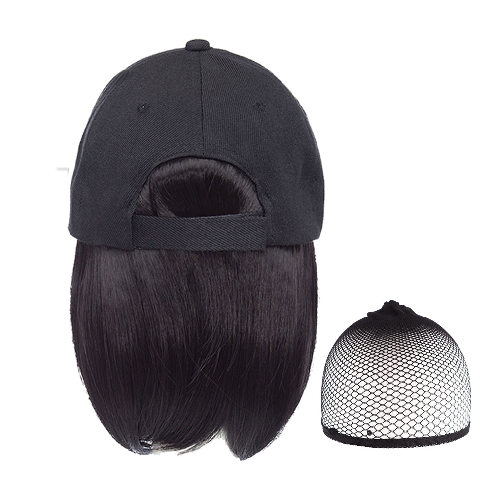 Adjustable Wig Hat Baseball Cap Short Hair Fashion Women Hat Sun Visor Cap