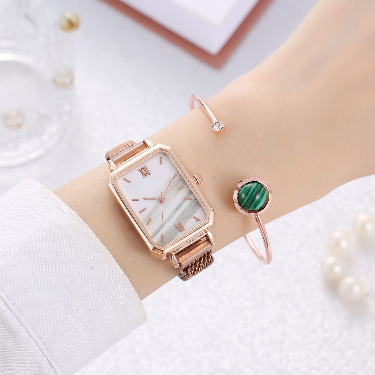 Fashion Square Watch Bracelet Set for Women