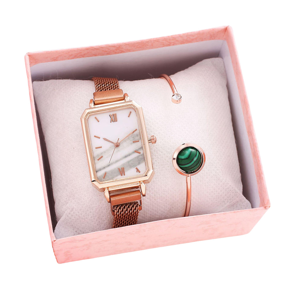 Fashion Square Watch Bracelet Set for Women