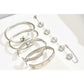 5Pcs Stainless Steel Open Cuff Bracelets and Chain Bracelet Set