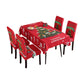 Christmas Tablecloth with 4 Chair Cover-Christmas tree