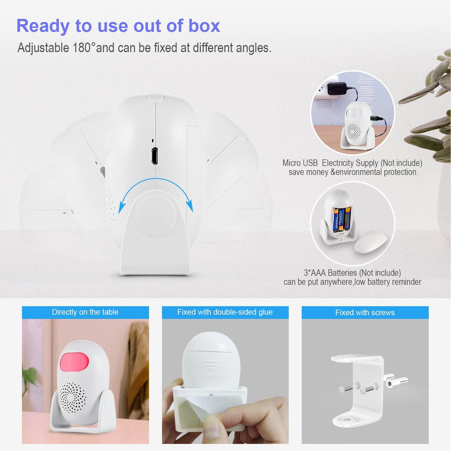 Motion Sensor Doorbell Smart Welcome Infrared Sensor Doorbell with Remote Control for Home Shop Office