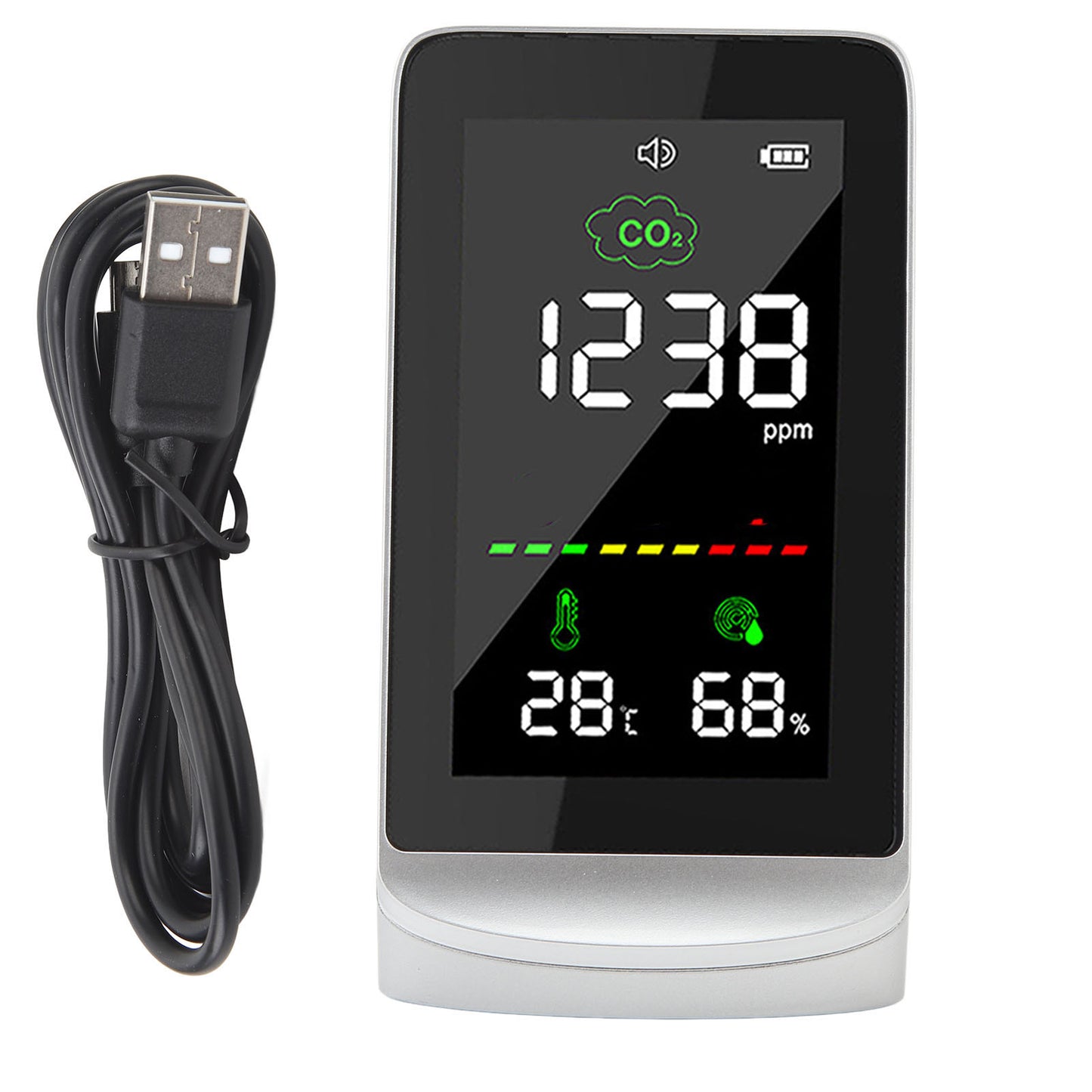 Air Quality Monitor LCD Screen Real Time Monitoring Portable Indoor Temperature and Humidity Tester