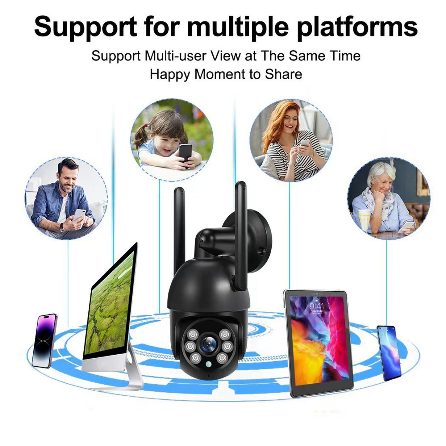 Home Outdoor USB Interface Wireless Night Vision Security Camera 2MP HD Two Way Voice For Tuya APP