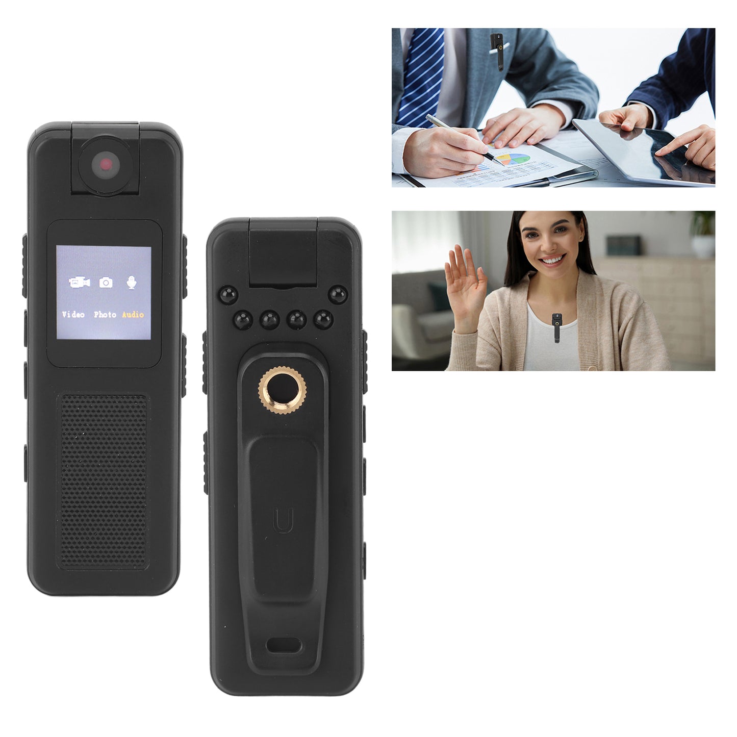 1080P Night Vision Wide Angle Clip-on Camera Recording Device for Outdoor Riding Meeting