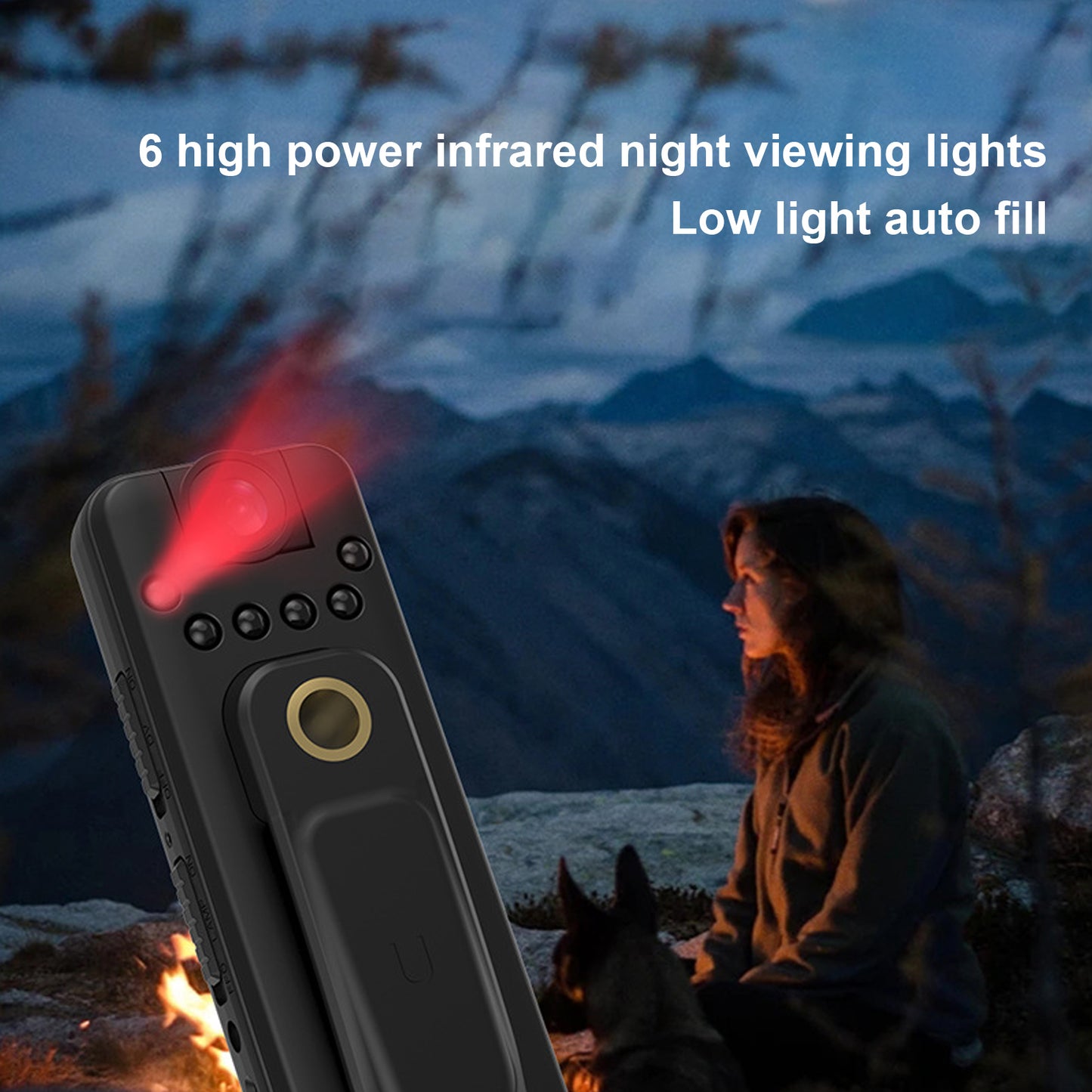 1080P Night Vision Wide Angle Clip-on Camera Recording Device for Outdoor Riding Meeting