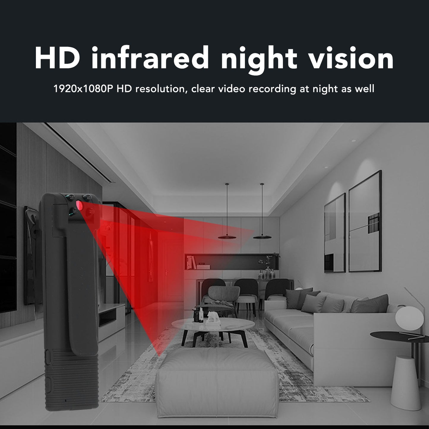 180 Degree Rotating 1080P Night Vision Back Clip Camera