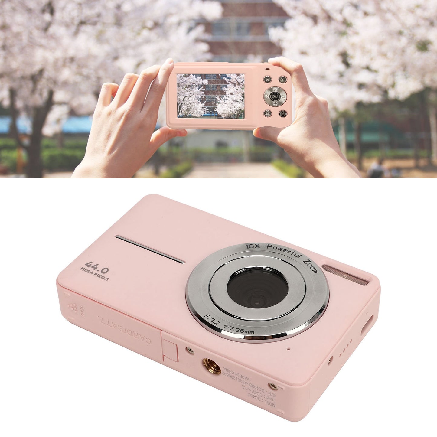 44MP 1080P HD Digital Camera 16X Zoom Auto Focus 2.5 Inch IPS Display Anti Shake