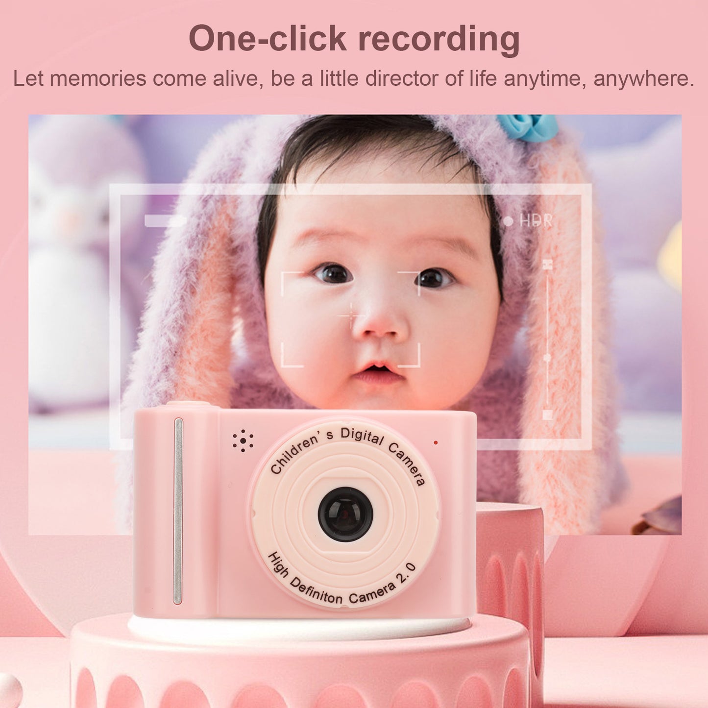 Kids Digital Camera Dual Lens 1080P 40MP 8X Digital Zoom IPS Video Camera with 32G Memory Card
