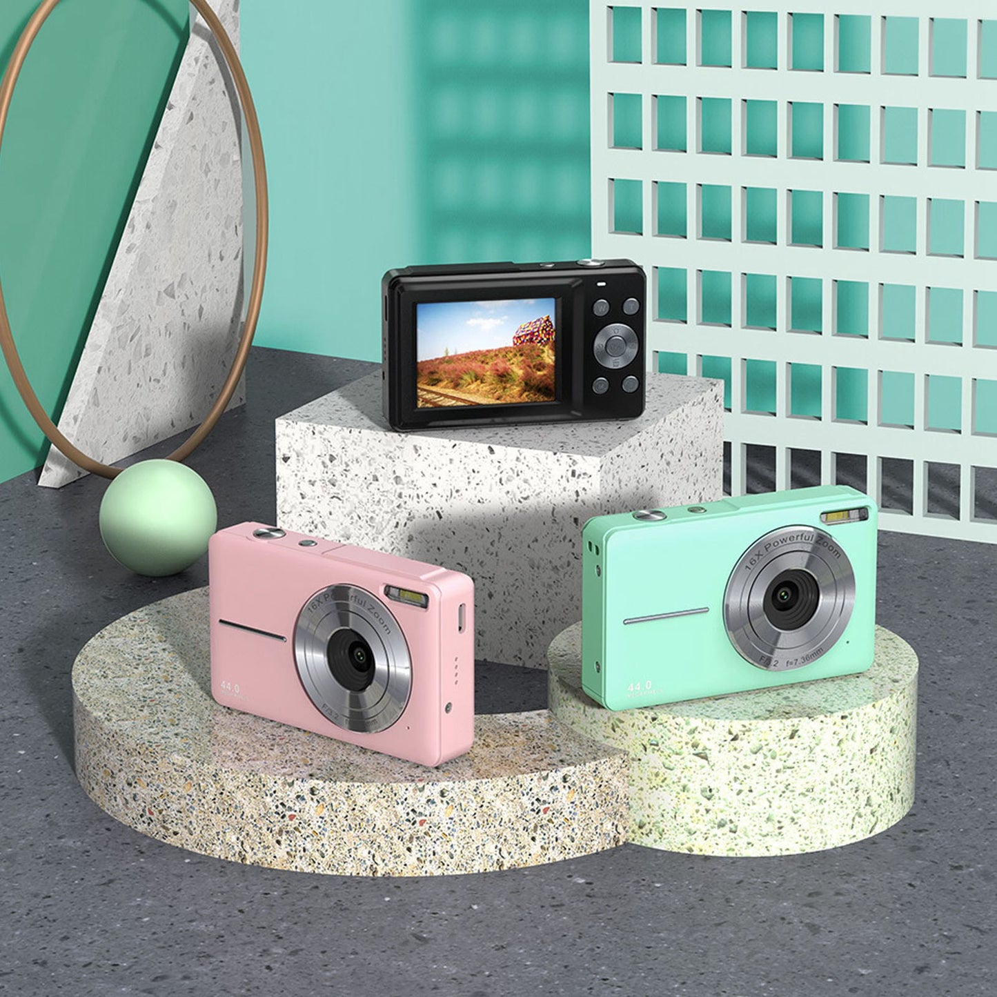 44MP 1080P HD Digital Camera 16X Zoom Auto Focus 2.5 Inch IPS Display Anti Shake