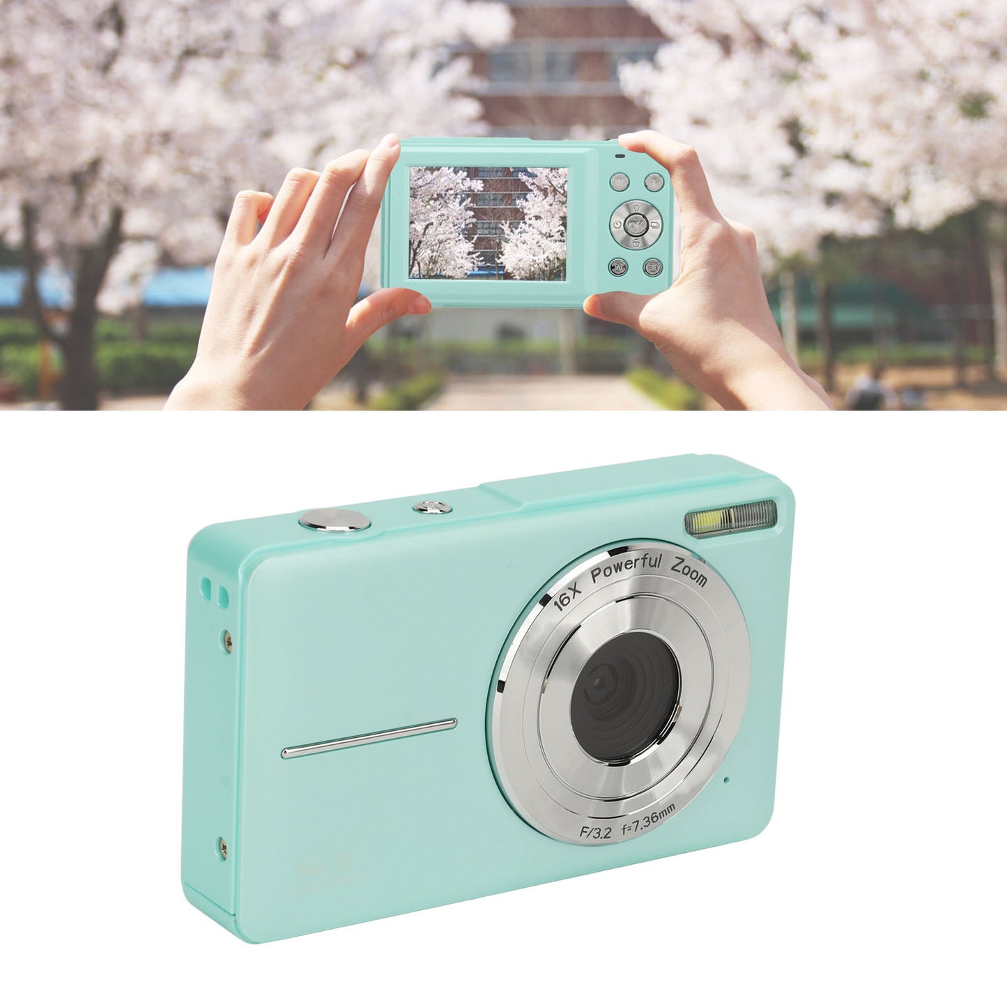 44MP 1080P HD Digital Camera 16X Zoom Auto Focus 2.5 Inch IPS Display Anti Shake