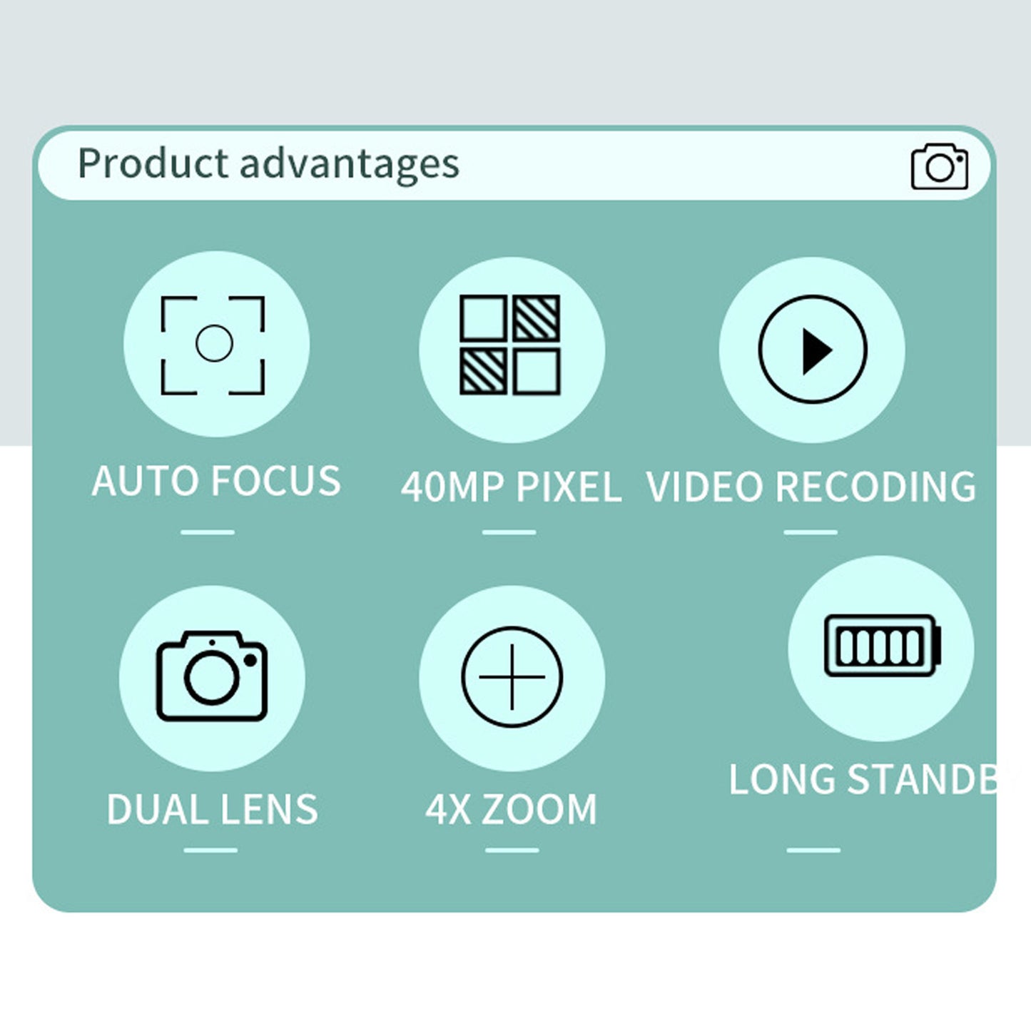 Kids 1080P Rechargeable Digital Camera Dual Lens 40MP Video Camera with 8X Digital Zoom IPS Screen with 32G Memory Card