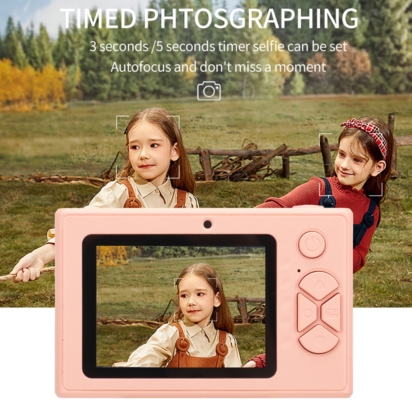 Kids 1080P Rechargeable Digital Camera Dual Lens 40MP Video Camera with 8X Digital Zoom IPS Screen with 32G Memory Card