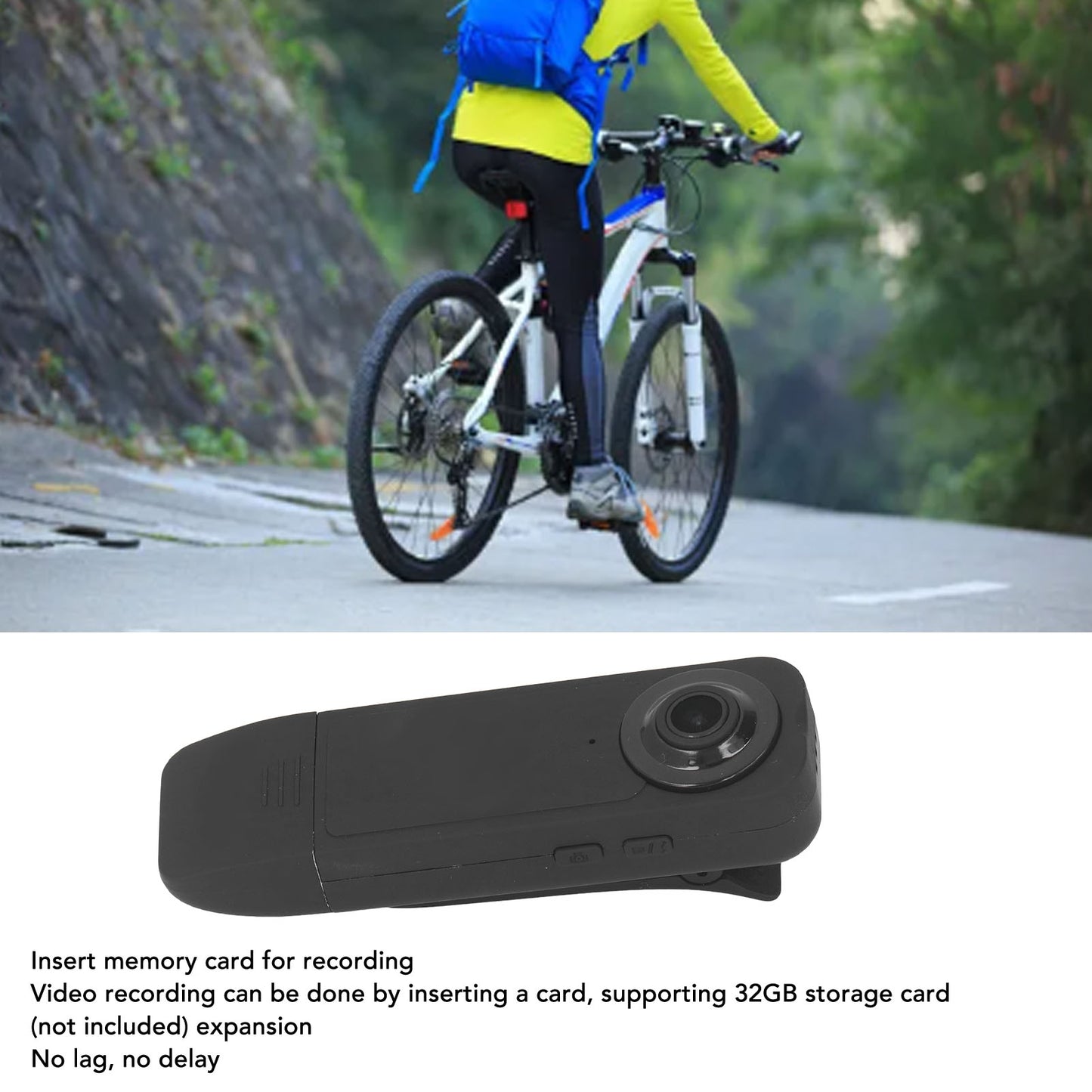 1080P Night Vision Wide Angle Clip-on Camera Recording Device for Outdoor Riding Meeting