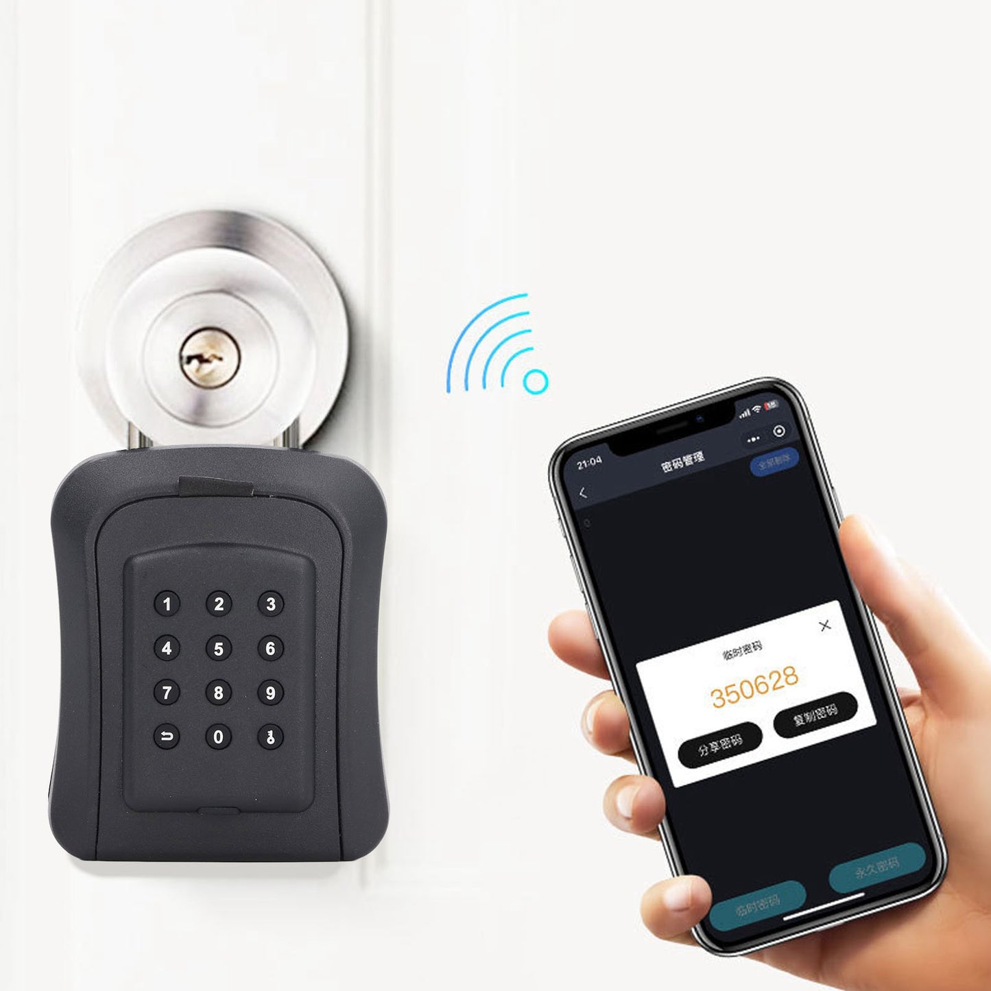 Waterproof Key Lock Box Six Digit Password Wall Mounted Combination Keyboard Storage Box