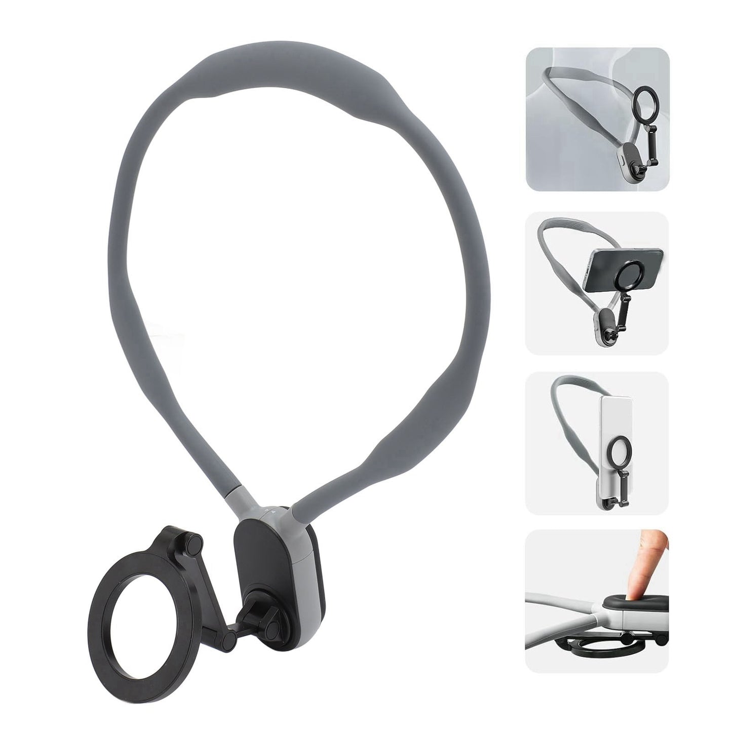Silicone Quick Release Adhesive Neck Mount Cell Phone Holder Chest Stand for IOS 15 14 13 12 Series Video Recording