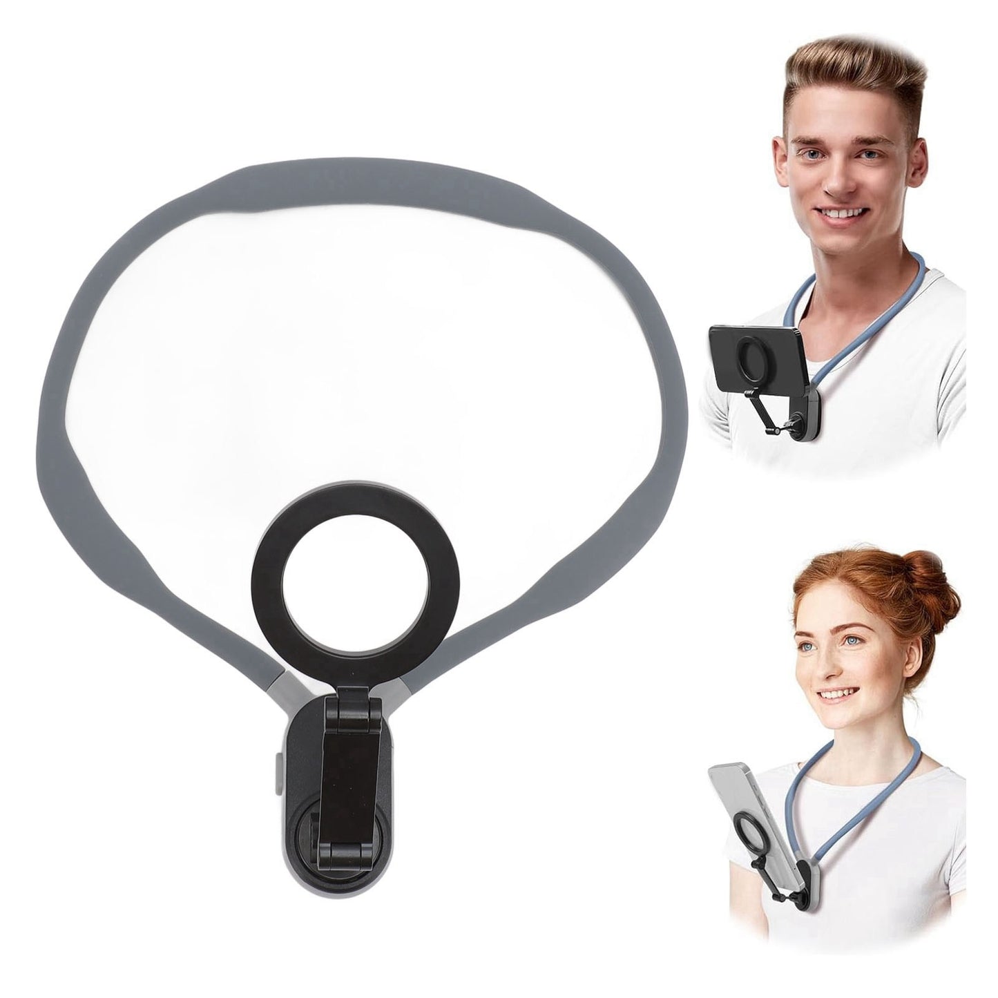 Silicone Quick Release Adhesive Neck Mount Cell Phone Holder Chest Stand for IOS 15 14 13 12 Series Video Recording