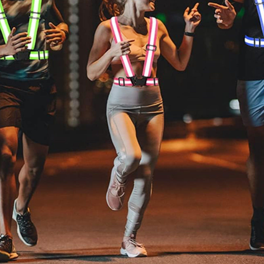 2Pcs Reflective Adjustable Security Vests with 4 Arm Bands for Running