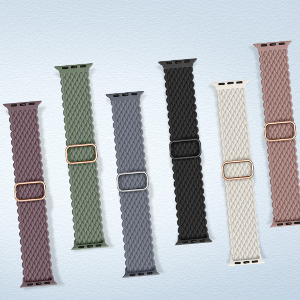 Adjustable Braided Loop Nylon Strap Compatible with Apple Watch 38/40/41/42 /44 /45 /49mm