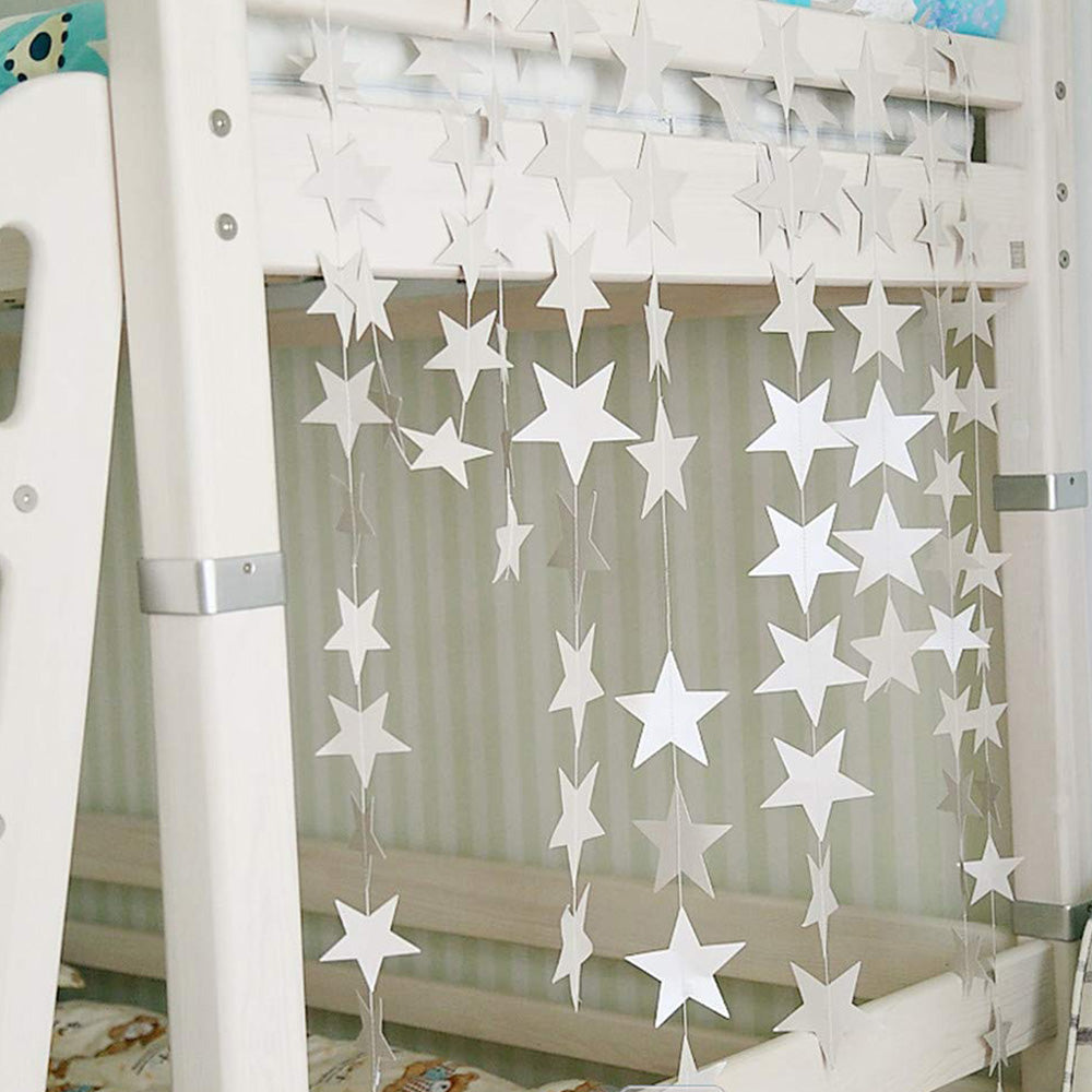 5 Pack 4m Thick Paper Star Garland Bunting Banners for Parties Weddings