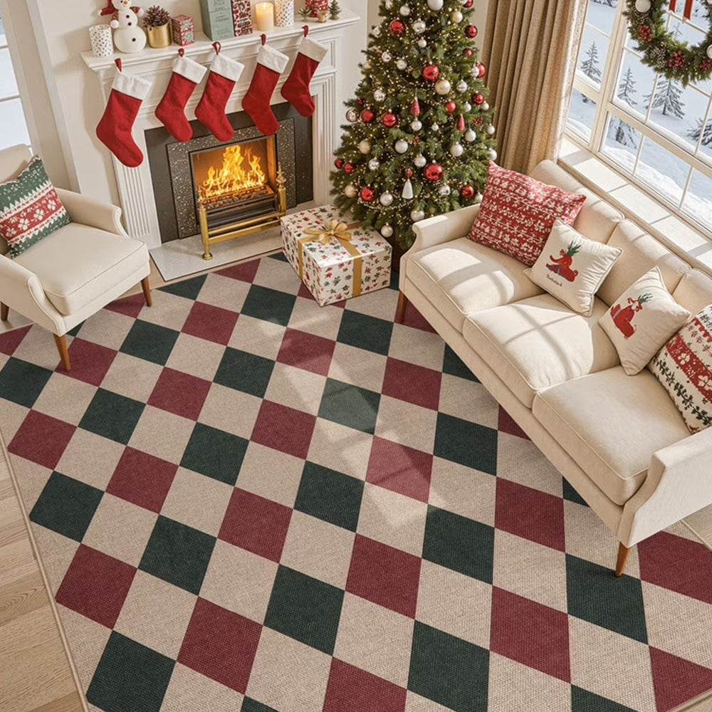 Vintage Low Pile Rug Washable Mat for Living Room Bedroom-Style 3