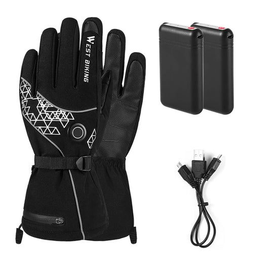 1Pair of 4000mAh USB Rechargeable 3 Gear Temperature Controlled Heated Gloves