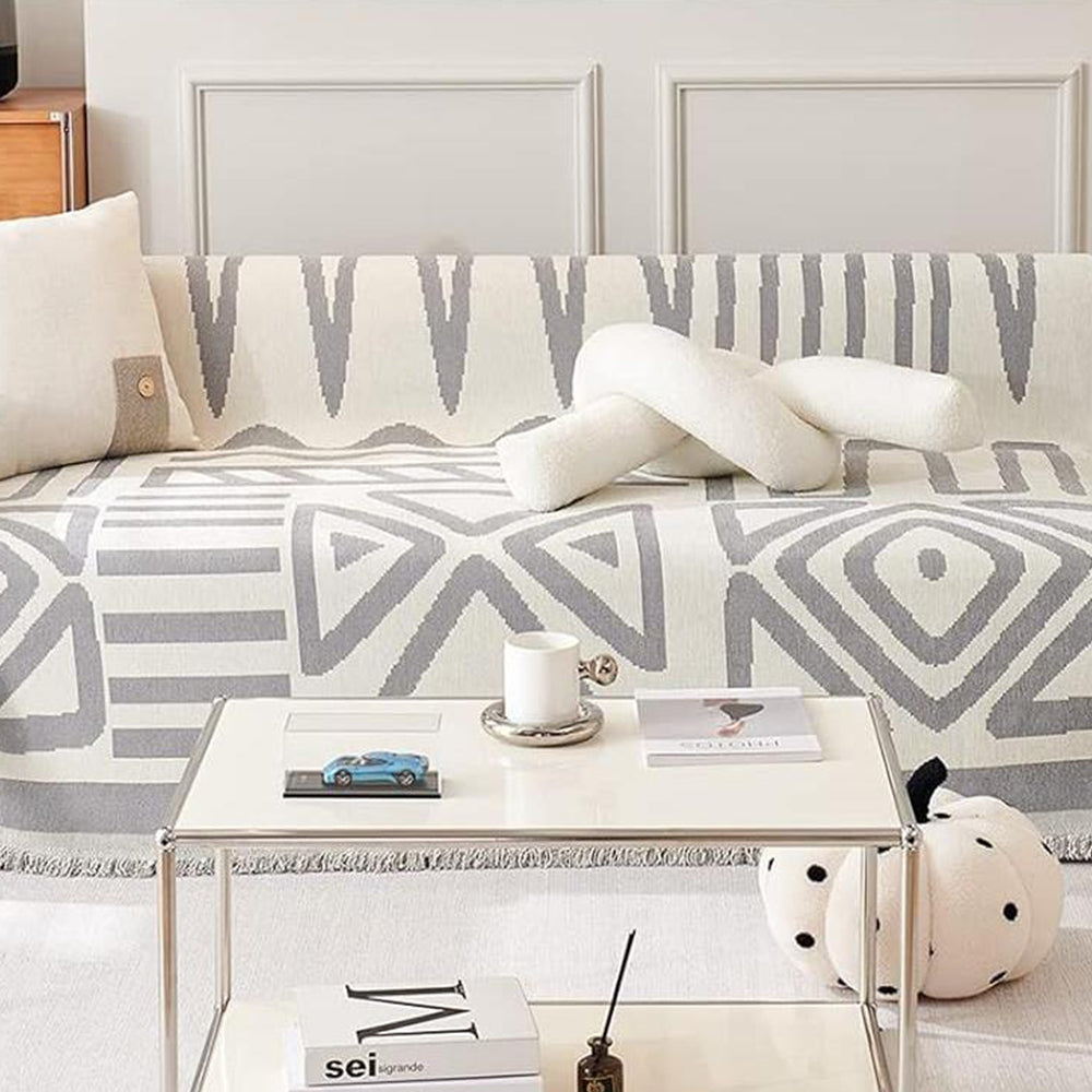 Boho Plaid Sofa Cover